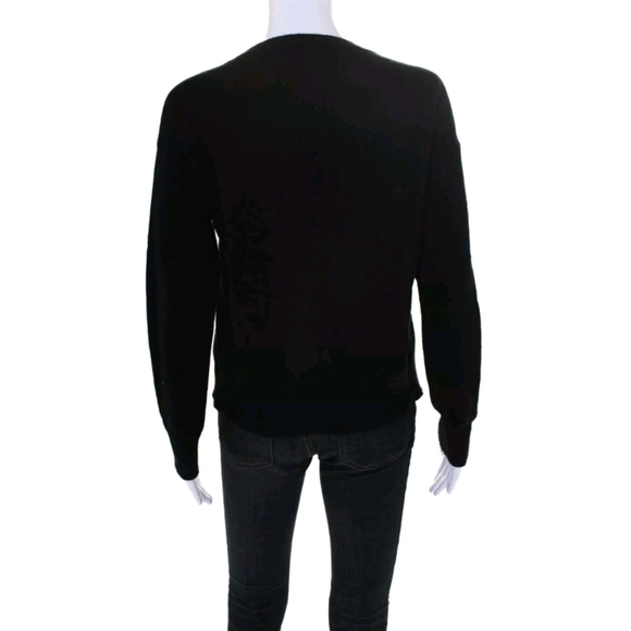 THE KOOPLES LACE UP V NECK SWEATER BLACK WOOL sz 2 - Picture 3 of 5